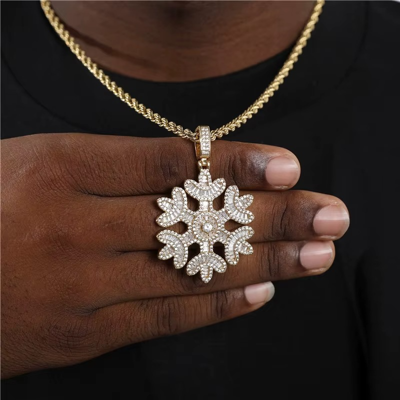 Iced Snowflake Pendant