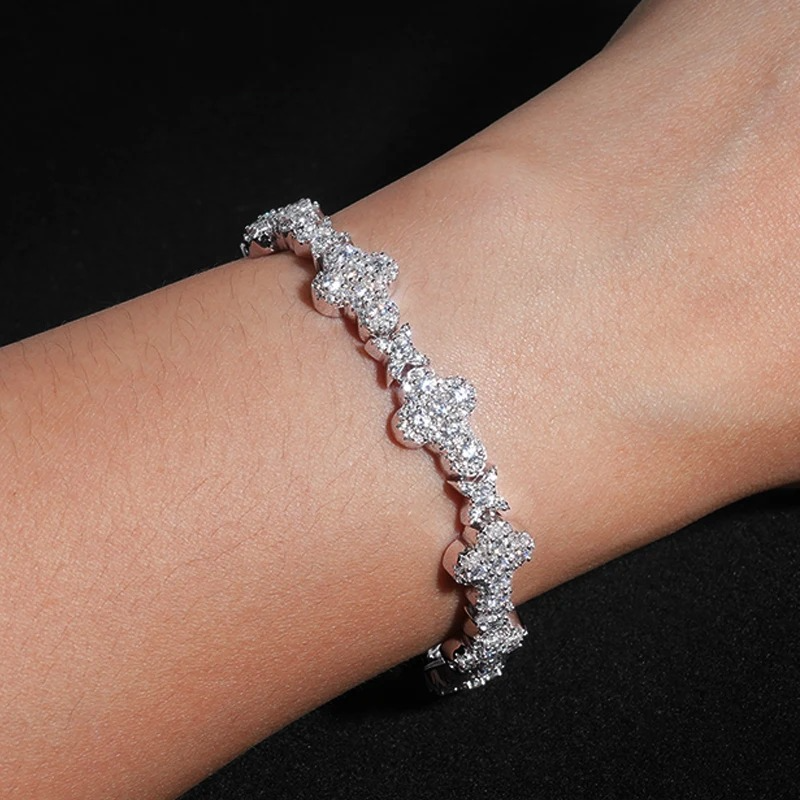 Moissanite Star Cross Bracelet | 925 Sterling Silver