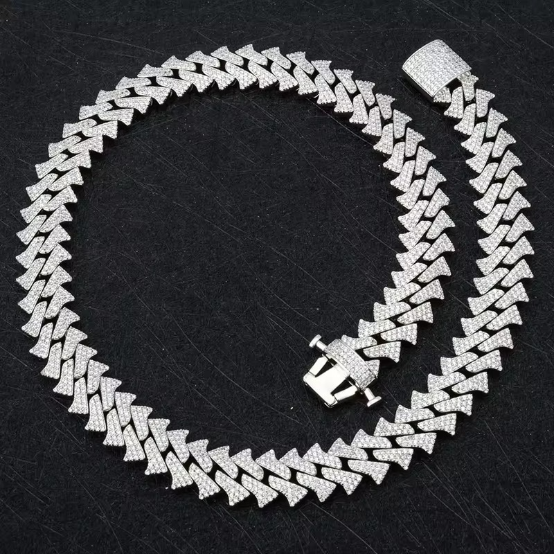 12mm VVS Moissanite Spiked Cuban Chain
