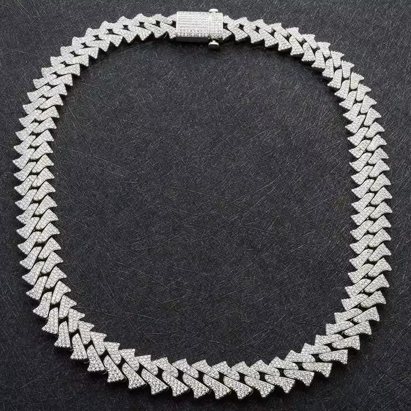 12mm VVS Moissanite Spiked Cuban Chain