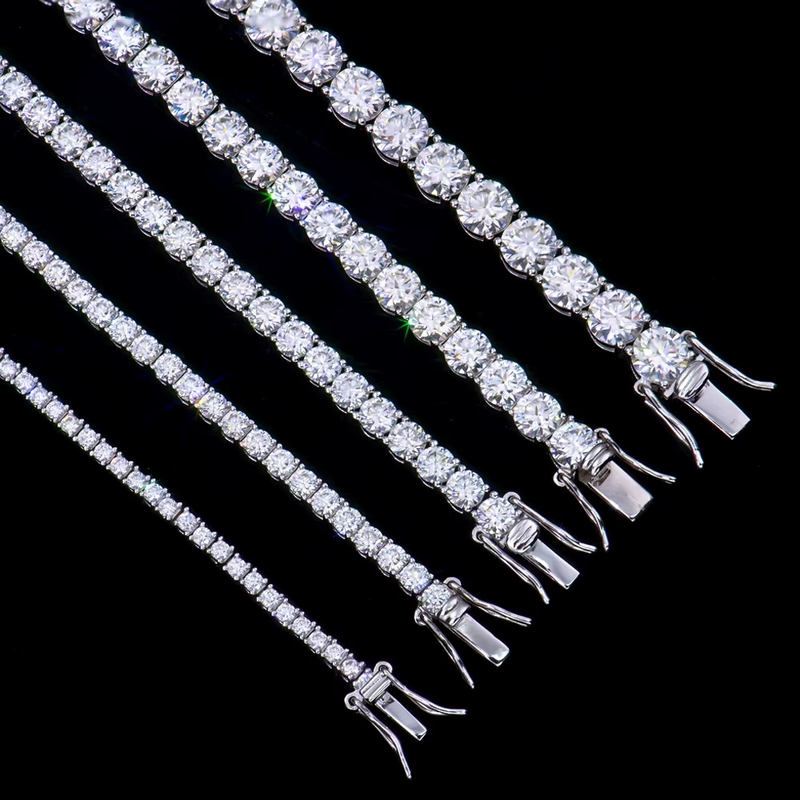 White Moissanite Tennis Bracelet | VVS Clarity | 925 Silver