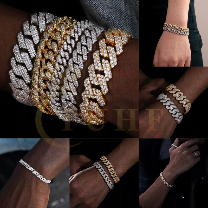 Moissanite Cuban Link Bracelet | VVS D Color | GRA Certified | 925 Silver