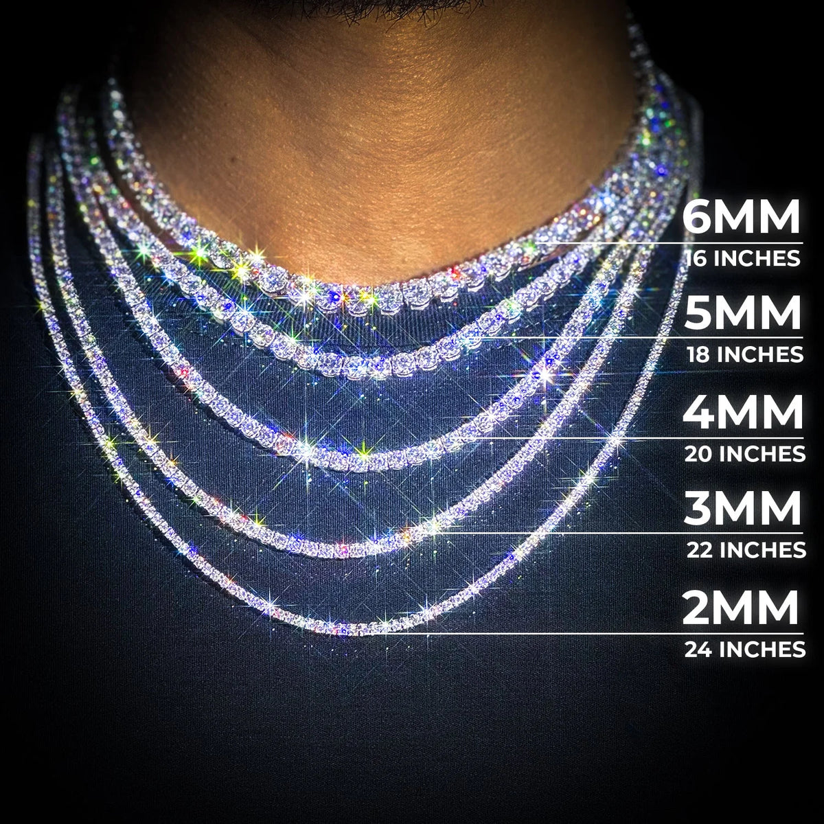 VVS1 Moissanite Tennis Chain Necklace | 925 Silver

