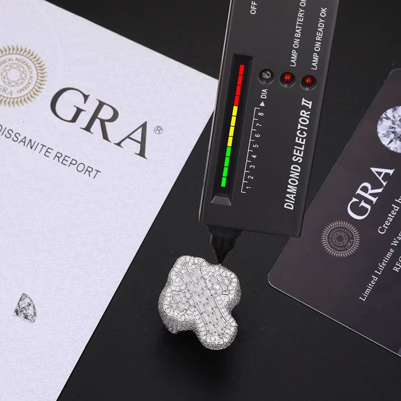 Iced Out Cross Ring | GRA-Certified Moissanite Flooded