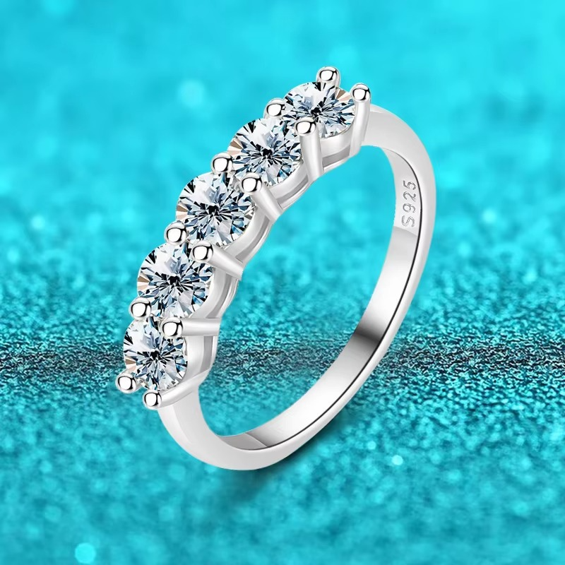 GRA Certified 4mm Moissanite Ring | White Gold Color Band