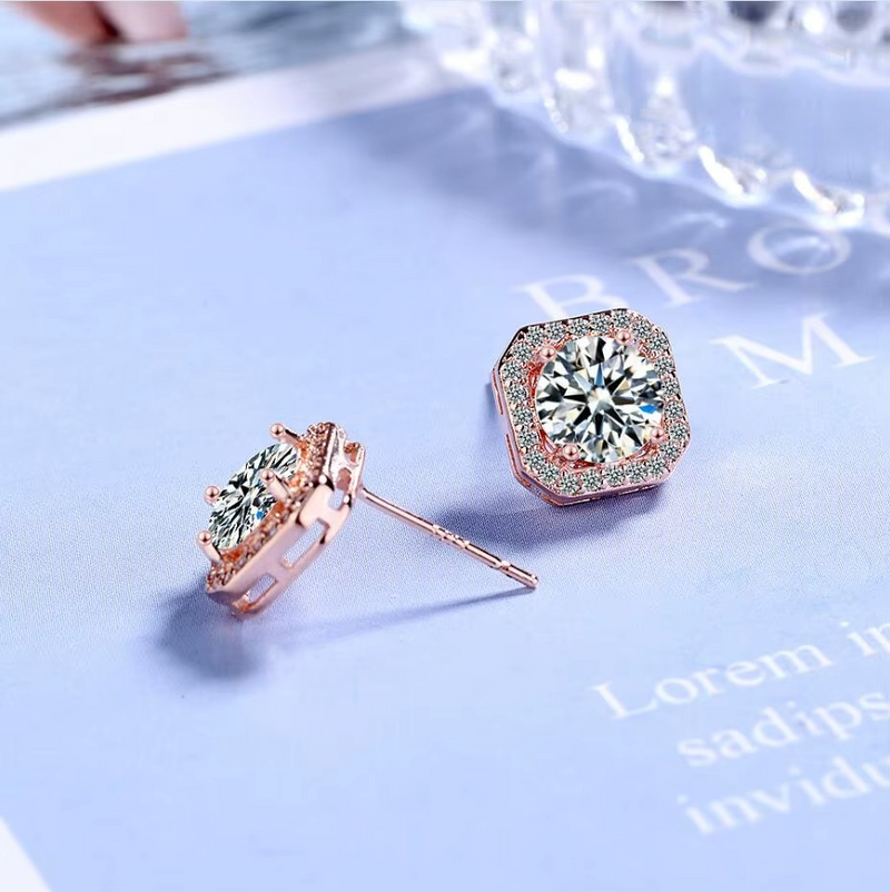 1 Carat Certified Moissanite Stud Earrings | Multiple Shapes & Finishes