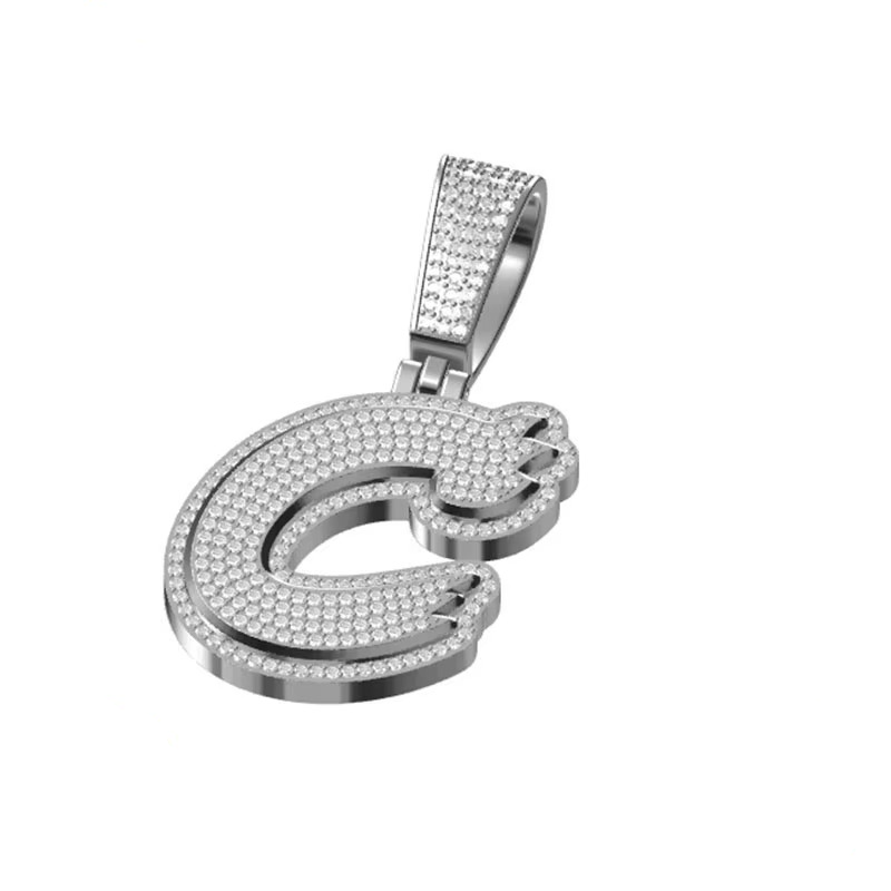 VS Moissanite Custom Letters Pendant | 925 Silver | Iced Out Initials

