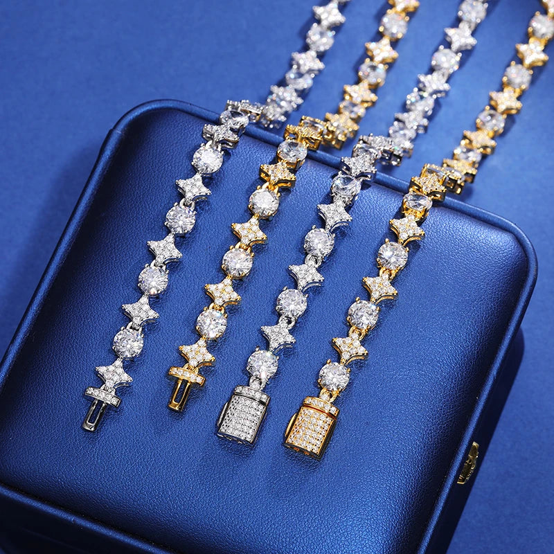 Moissanite Tennis Chain Necklace | Star Iced 925 Silver