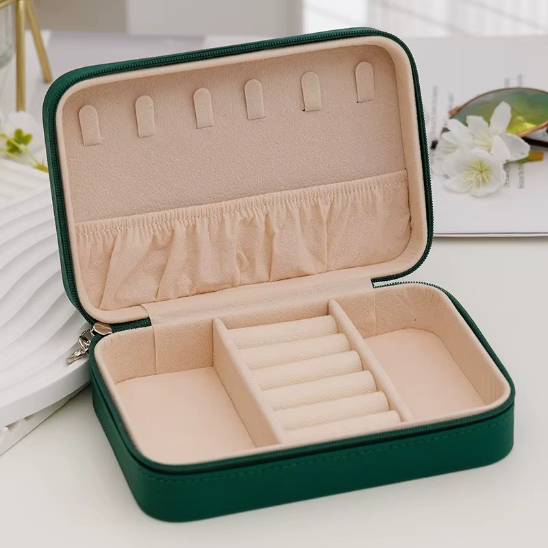 Portable Travel Jewelry Box | PU Leather Compact Organizer