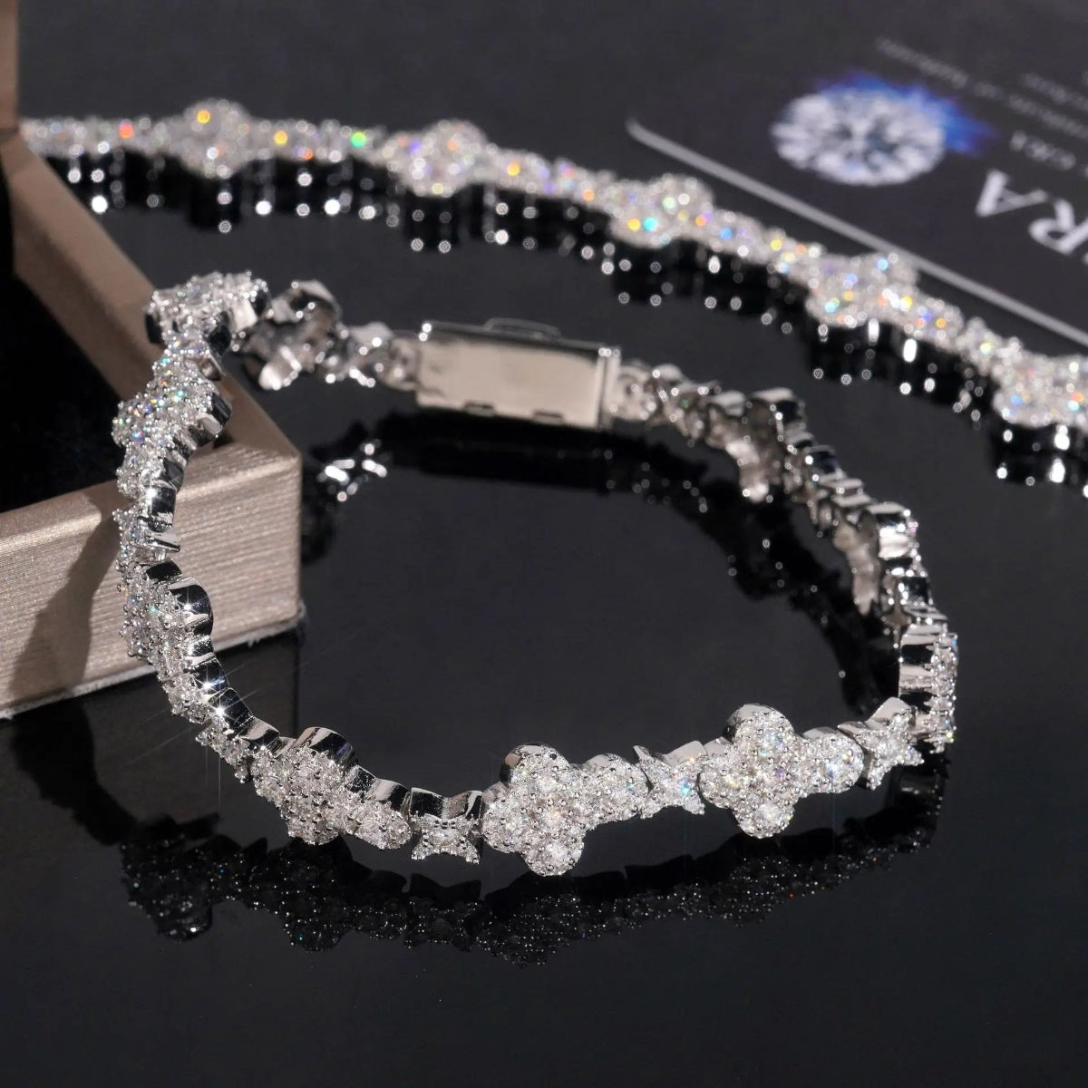 Moissanite Star Cross Bracelet | 925 Sterling Silver