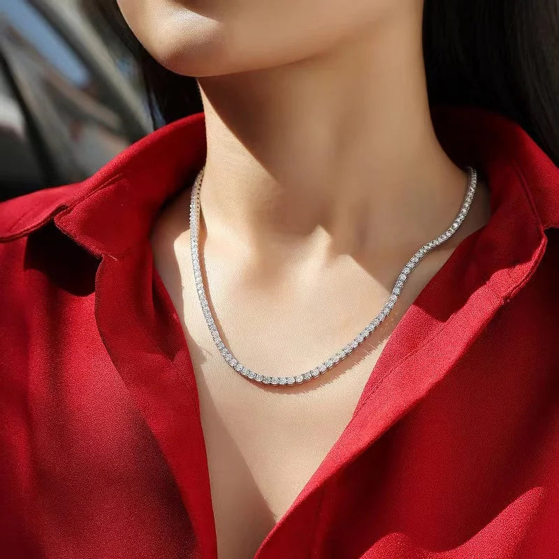 VVS1 Moissanite Tennis Chain Necklace | 925 Silver

