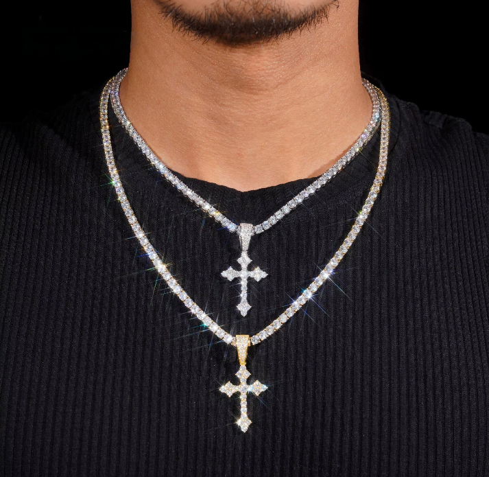 Moissanite Cross Pendant | GRA Certified | 925 Silver Hip Hop Jewelry