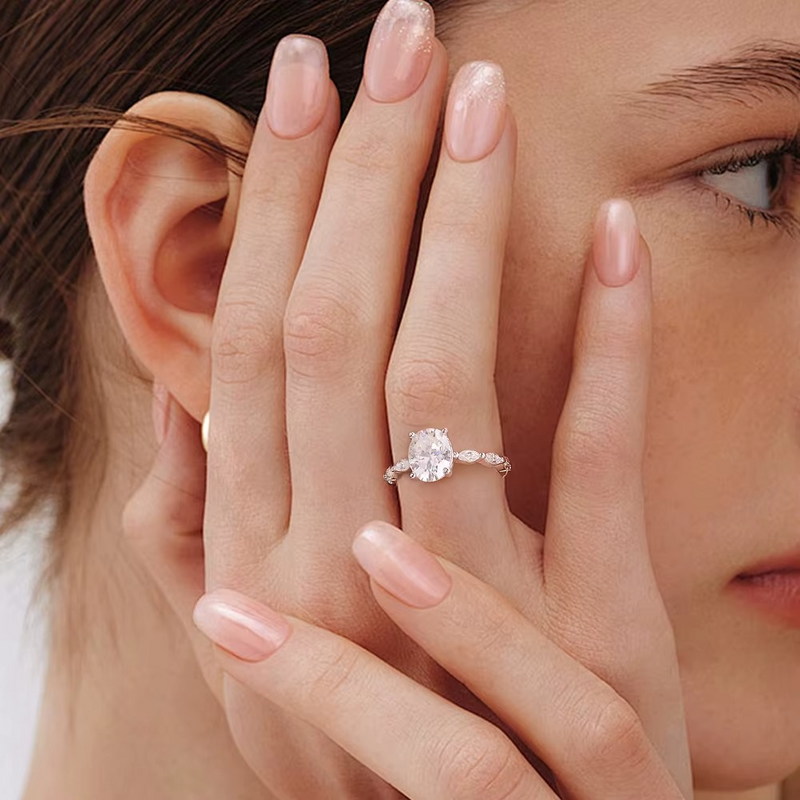 Celestia™ Oval Cut 2CT Moissanite Ring | Sterling Silver
