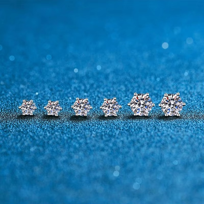 Moissanite Prong Earrings | D Color Studs | GRA Certified Brilliance