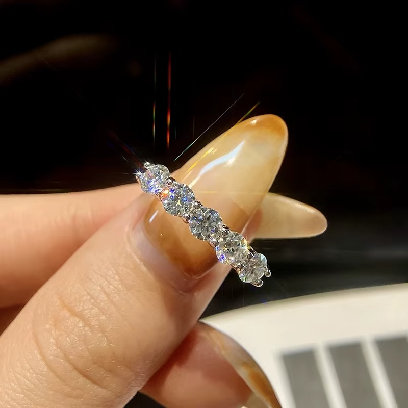 GRA Certified 4mm Moissanite Ring | White Gold Color Band