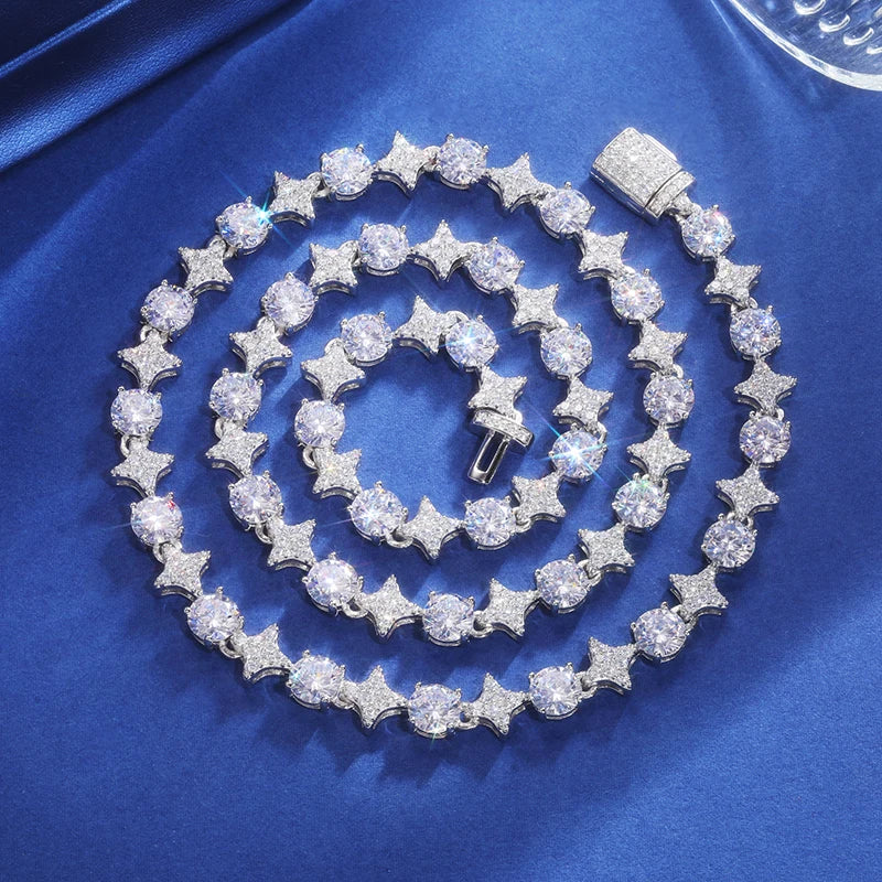 Moissanite Tennis Chain Necklace | Star Iced 925 Silver