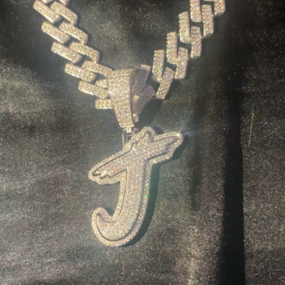 VS Moissanite Custom Letters Pendant | 925 Silver | Iced Out Initials

