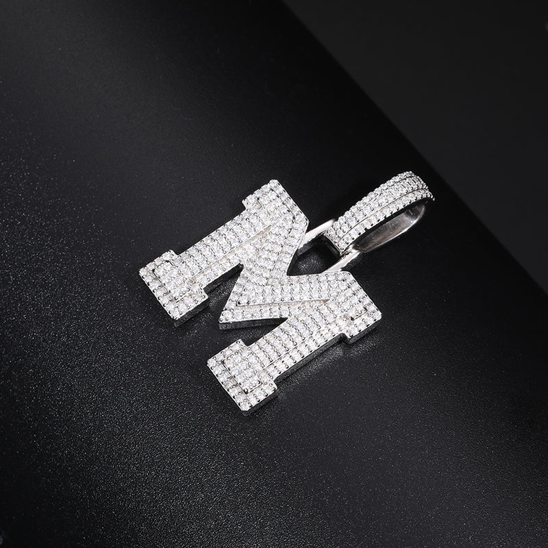 Impact Moissanite Letter Pendant | 925 Sterling Silver