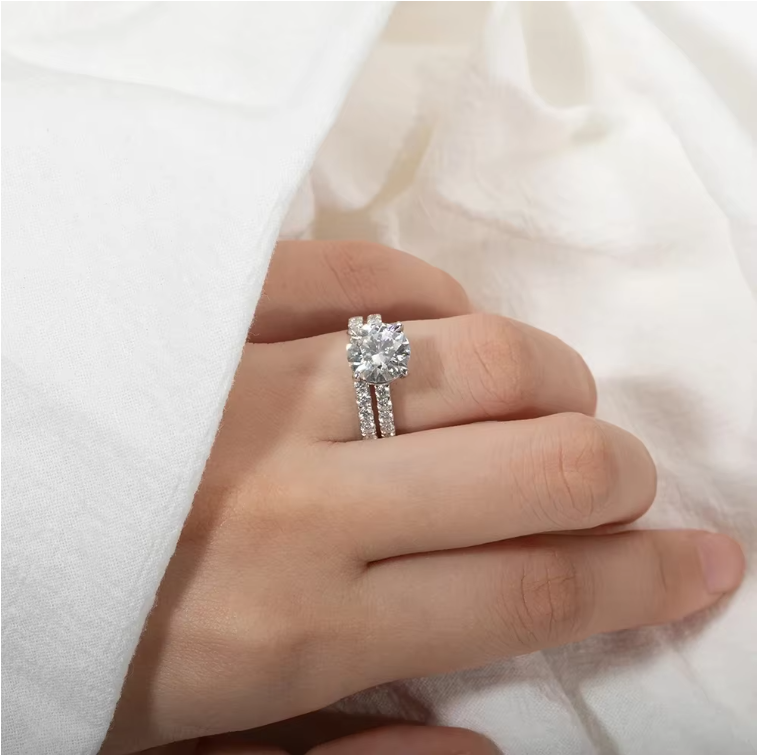 Moissanite Bridal Rings Set | Elegant Engagement & Wedding Bands